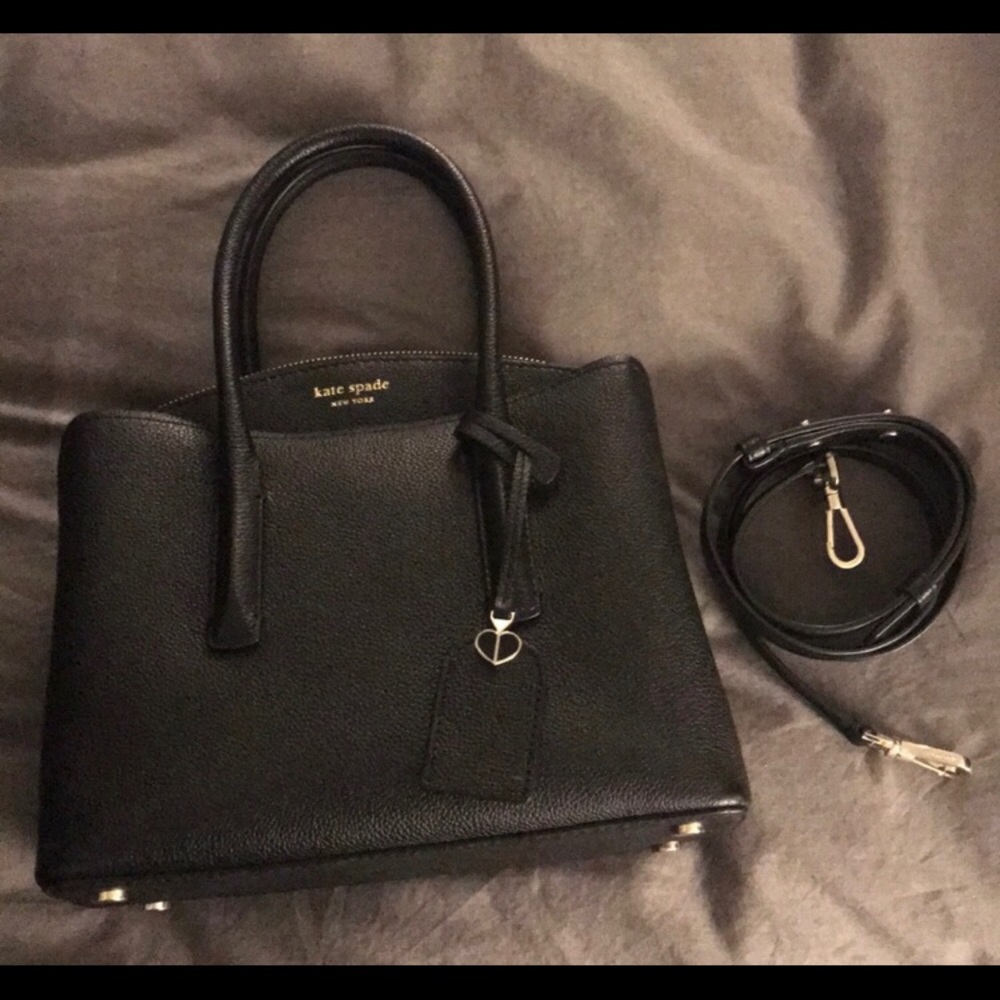 Kate Spade Small Black Tote with Crossbody Strap! Barely Used!